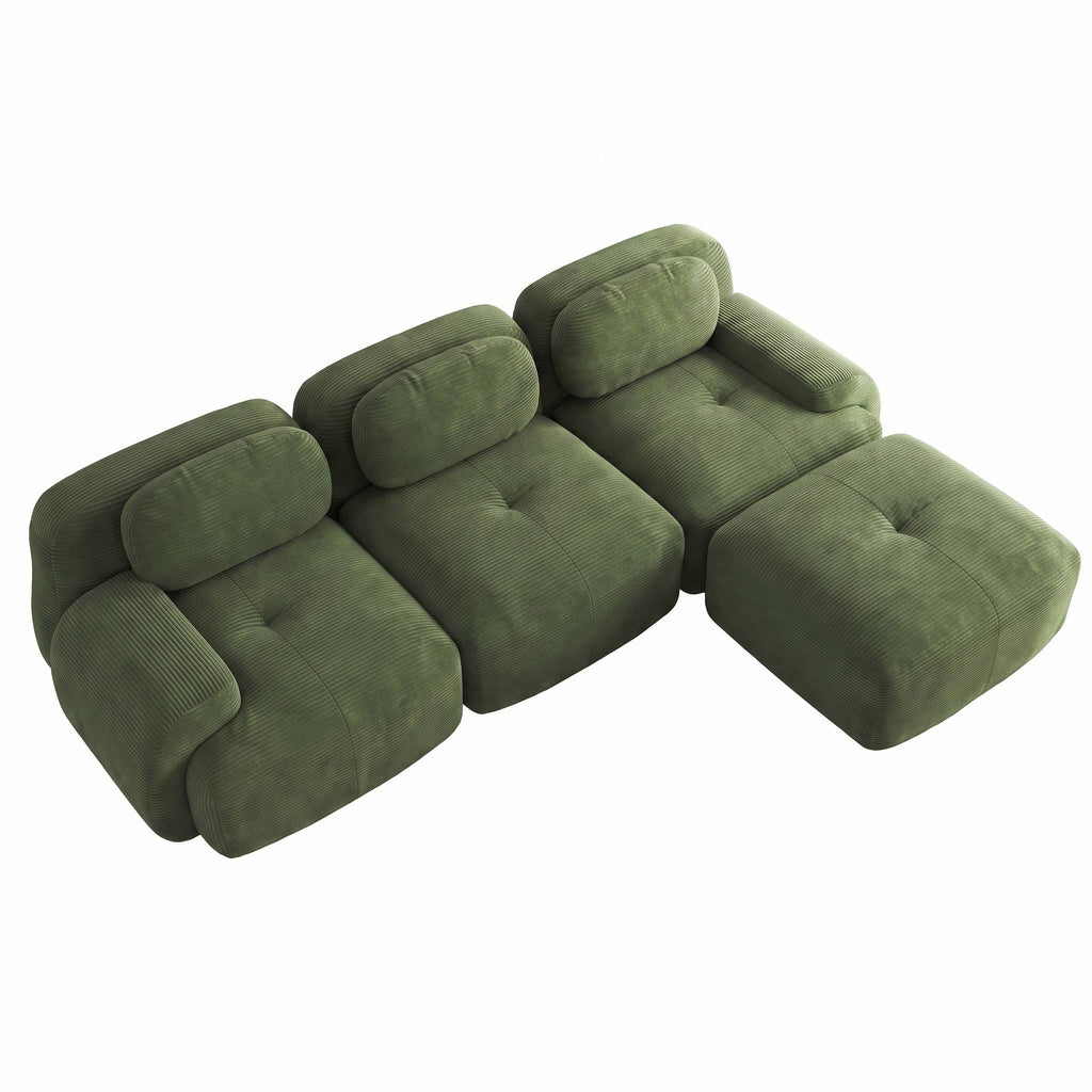 SOLEN - Canapé d'angle vert