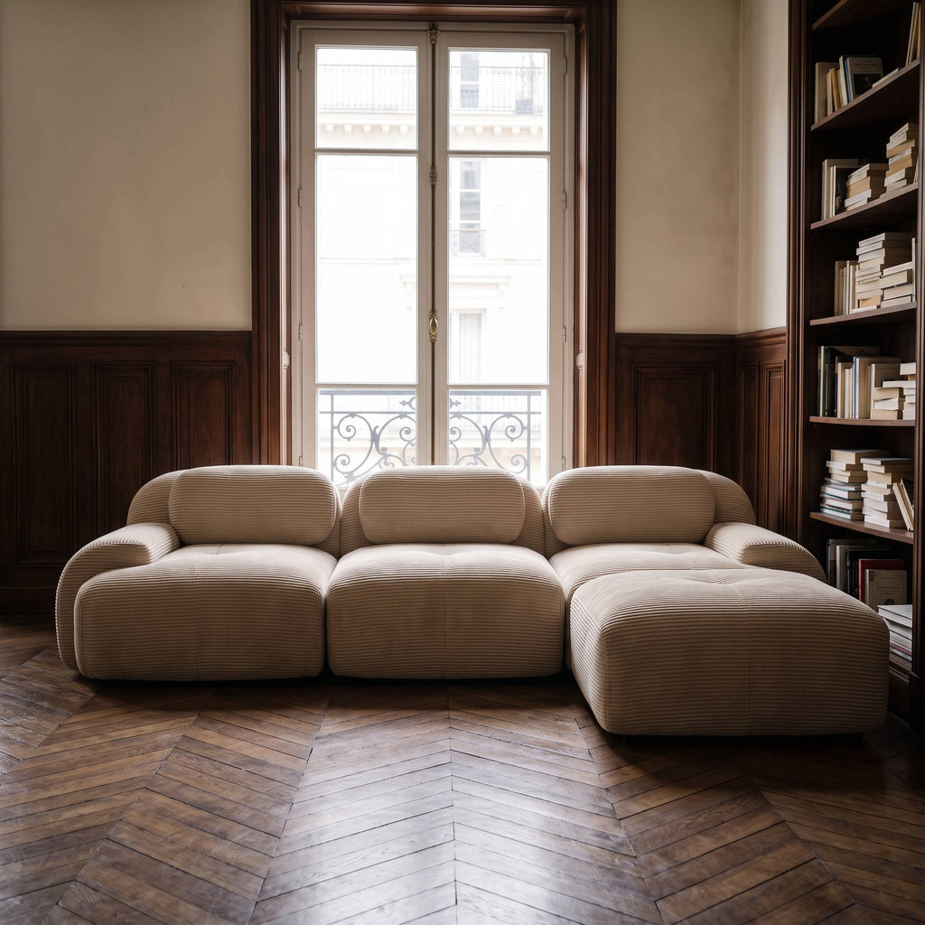 SOLEN - Canapé d'angle beige