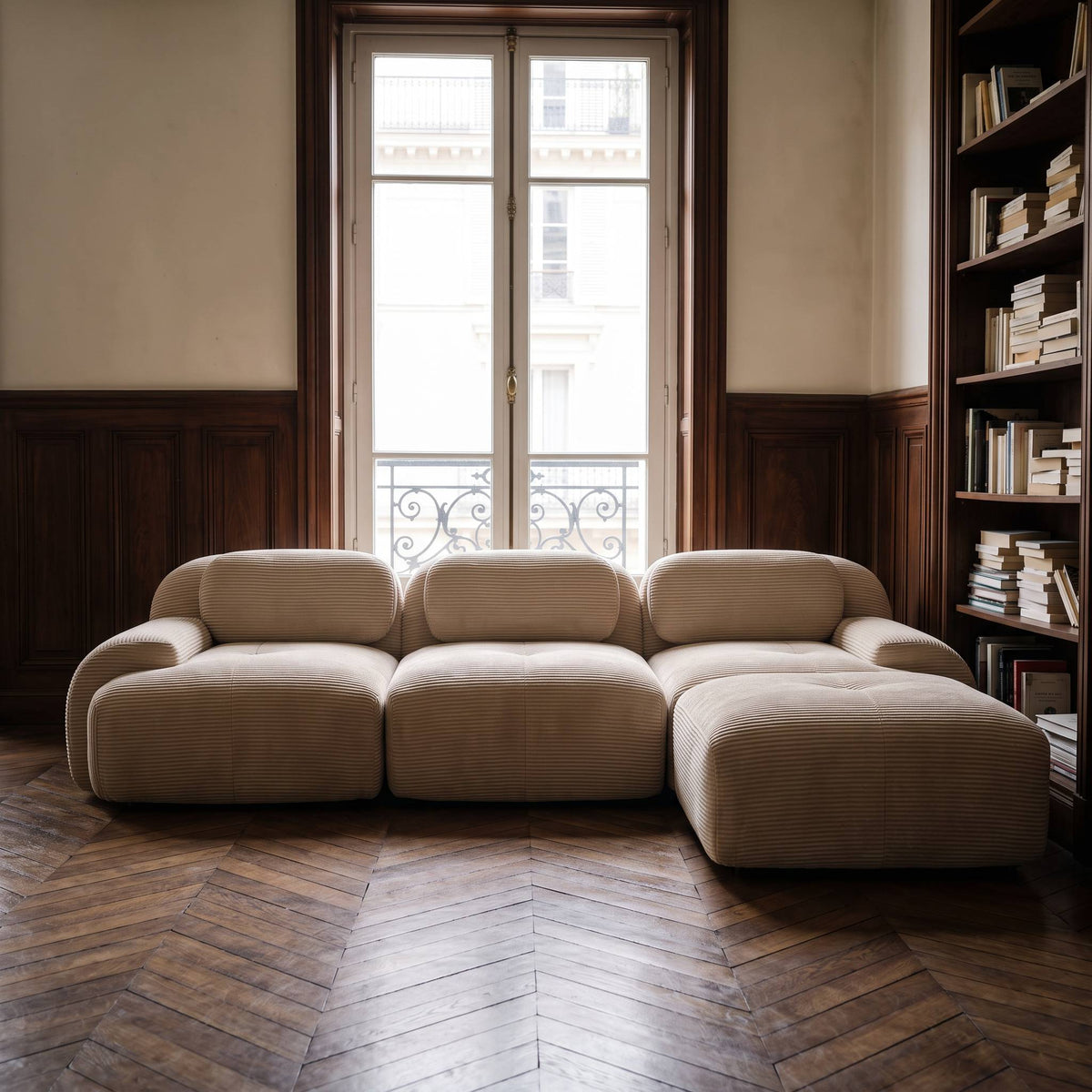 SOLEN - Canapé d'angle beige