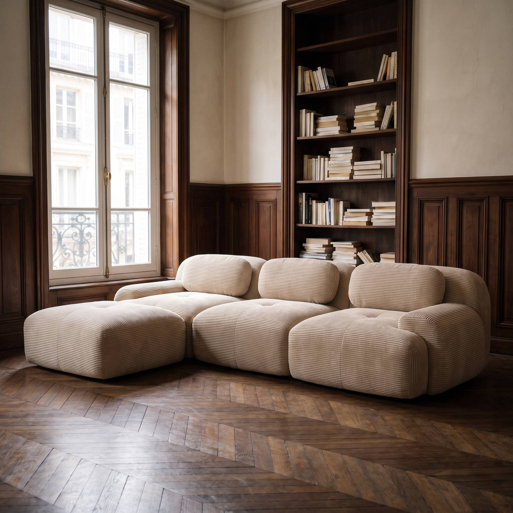 SOLEN - Canapé d'angle beige