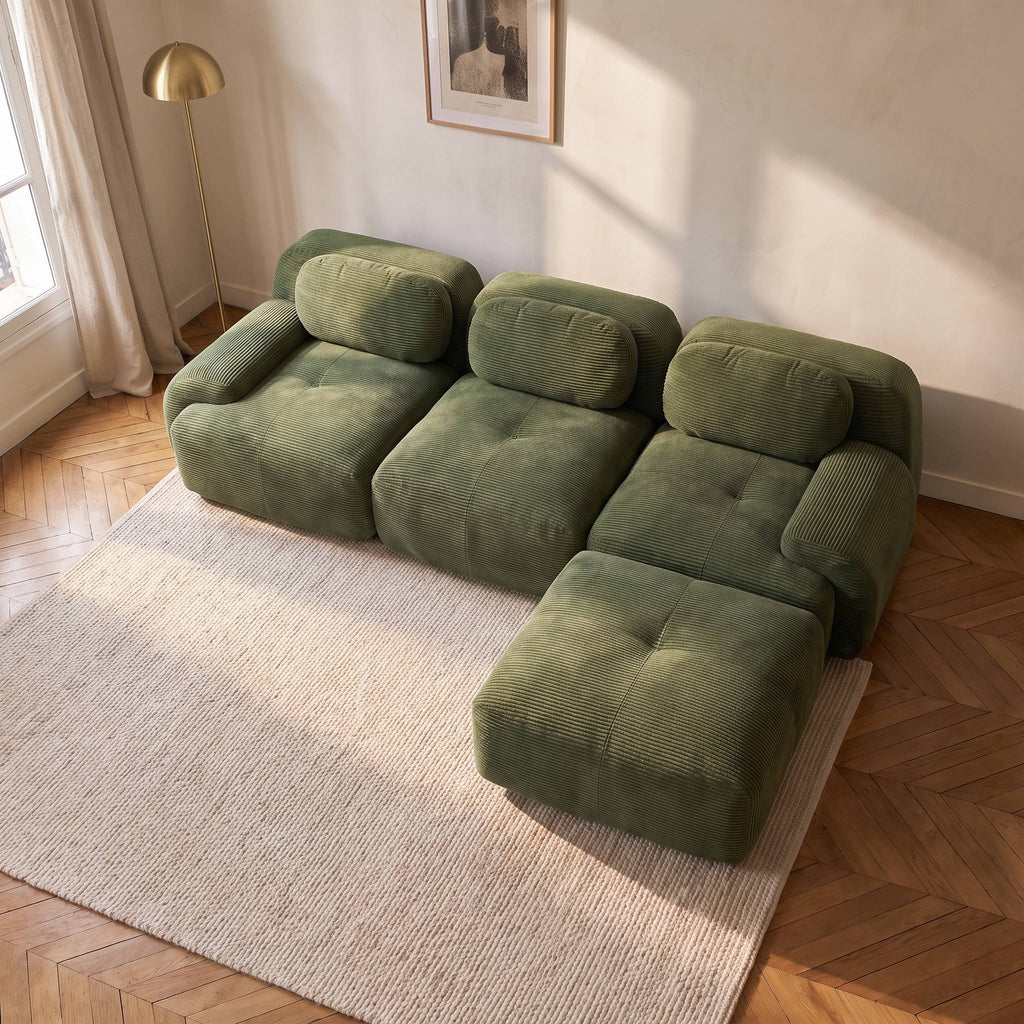 SOLEN - Canapé d'angle vert